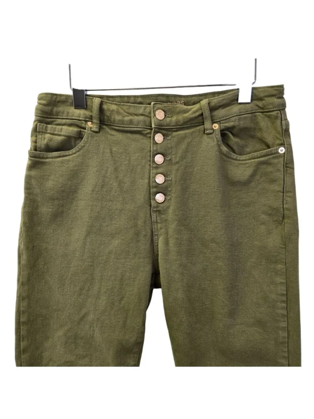 Michael Kors Selma Cropped Flare High Rise Raw Hem Jeans Size 12